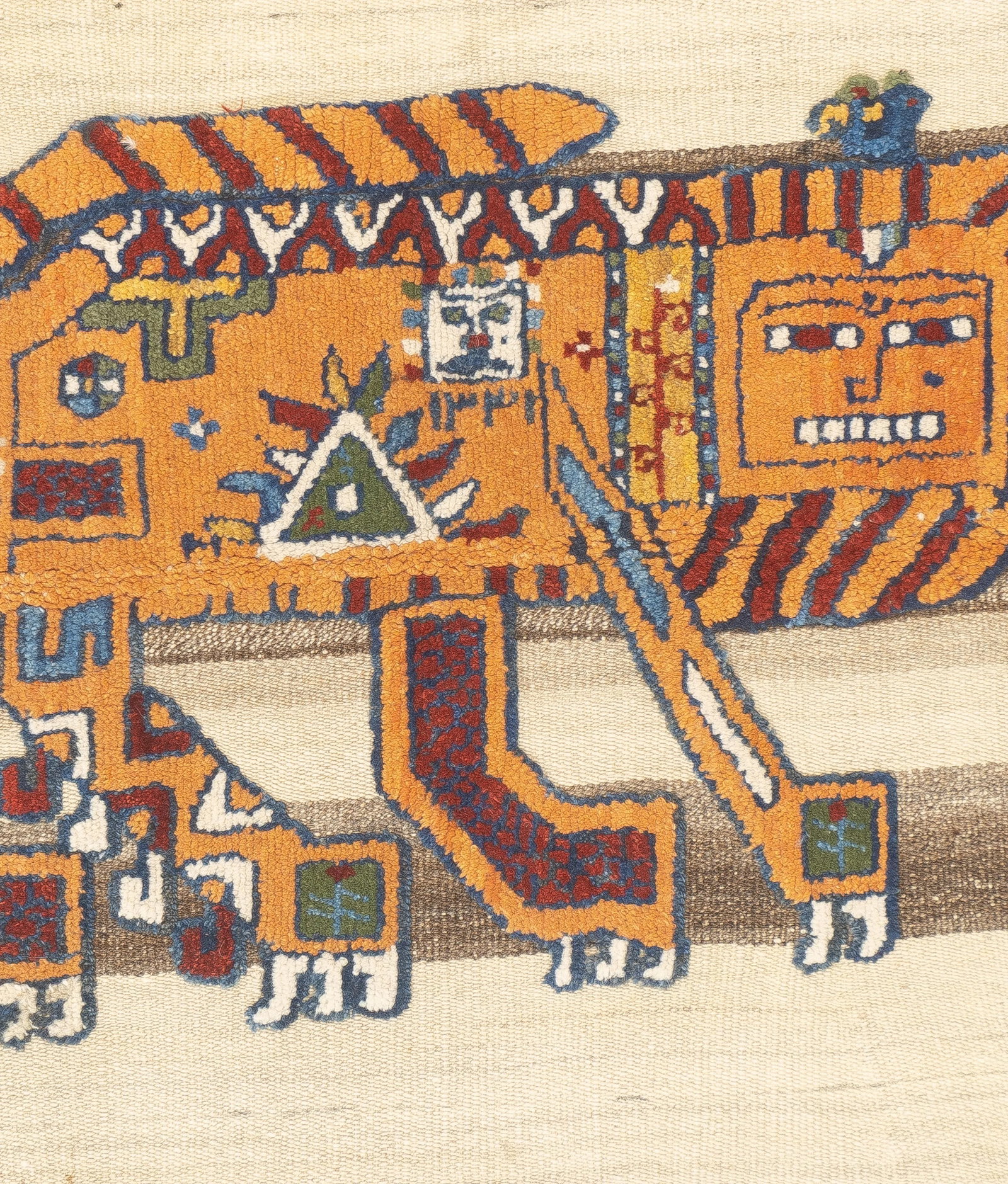 Antique Handwoven Gabbeh Palas Textile Art - 3