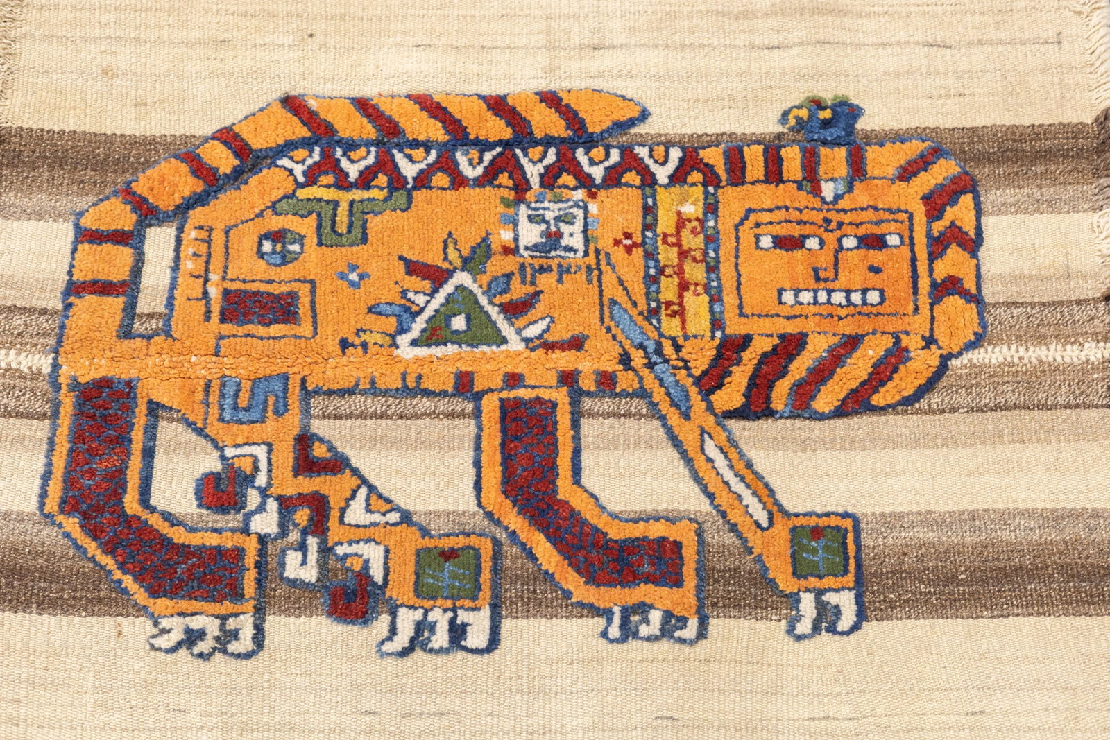 Antique Handwoven Gabbeh Palas Textile Art - 4
