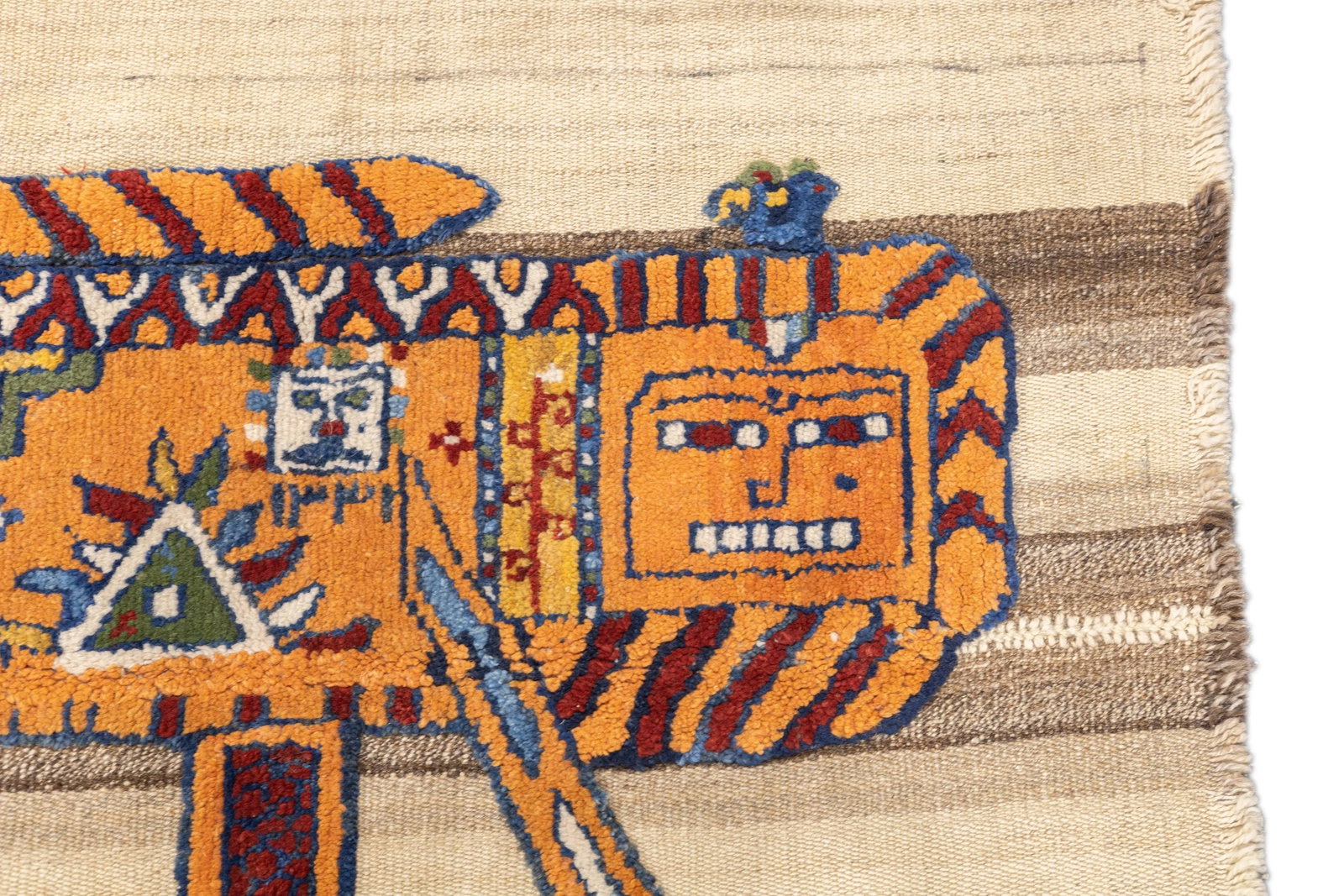 Antique Handwoven Gabbeh Palas Textile Art - 6