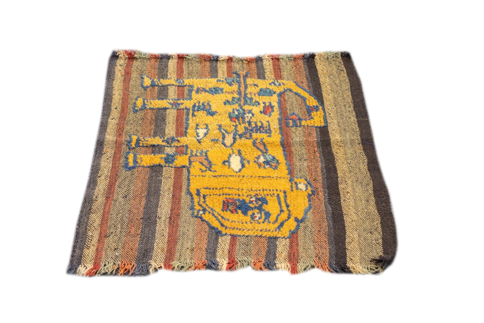 Antique Handwoven Gabbeh Palas Textile Art - 7
