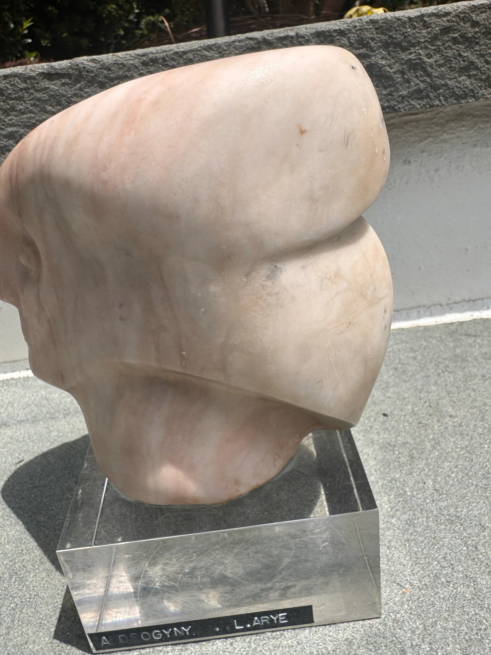 Vintage Leonora Eunice Arye Signed Stone Face Sculpture on Acrylic Plinth - 7