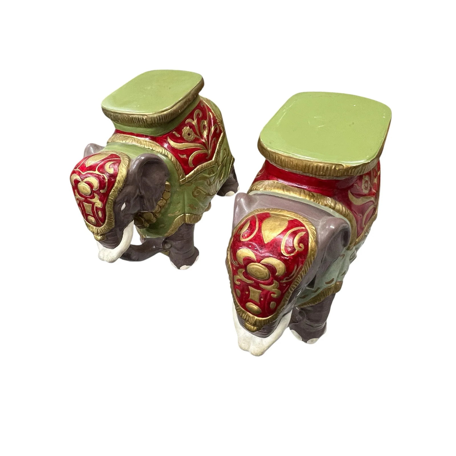 Vintage Elephant Garden Stools - A Pair - 2