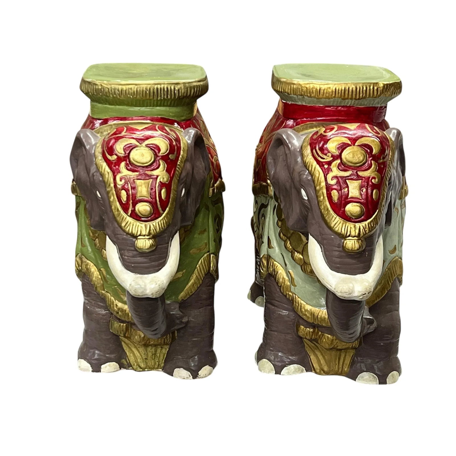 Vintage Elephant Garden Stools - A Pair - 3