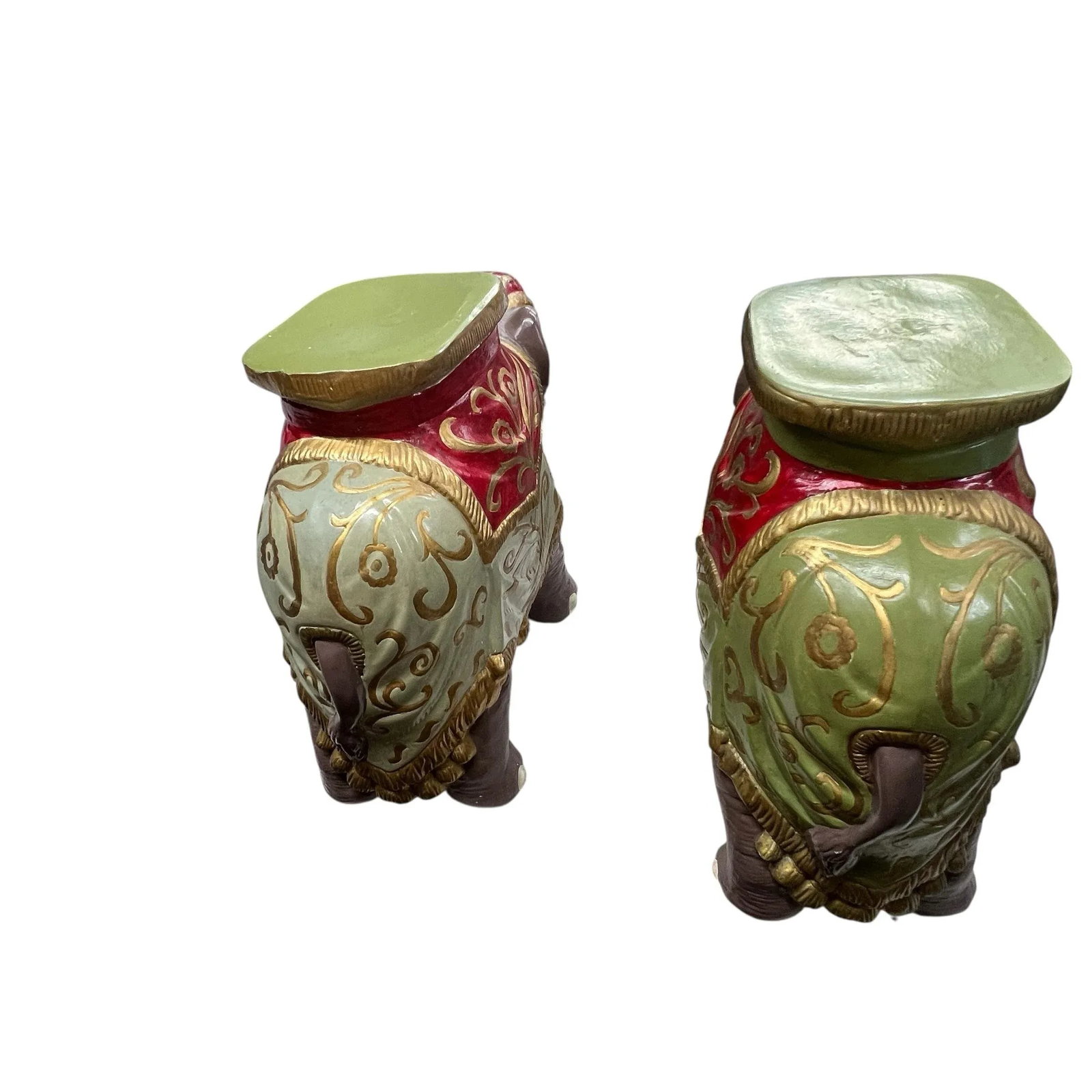 Vintage Elephant Garden Stools - A Pair - 4