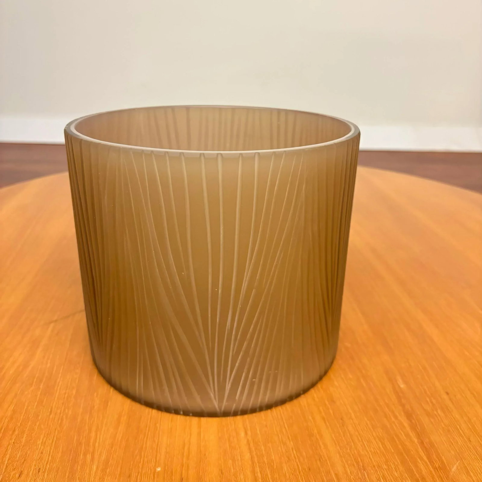 Etched Glass Modernist Ice Bucket Signed Vivarini - 2
