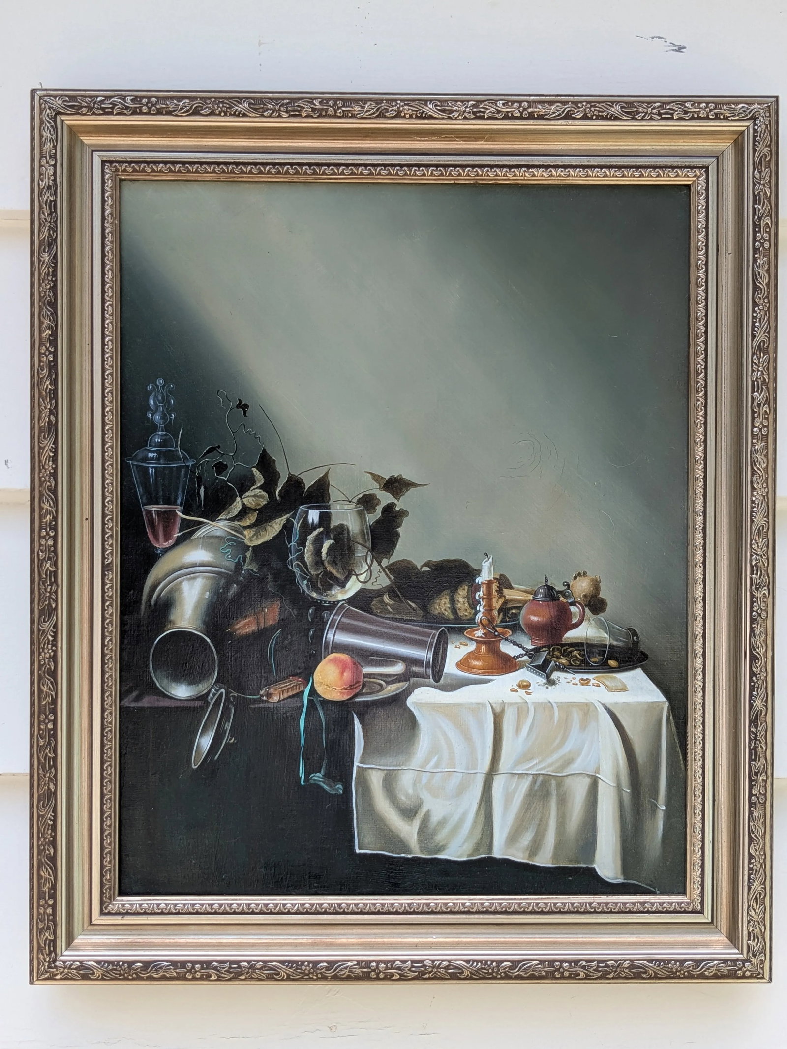 Framed Signed Still Life Oil Painting on Canvas – 20"x24" Classical Realism - 2