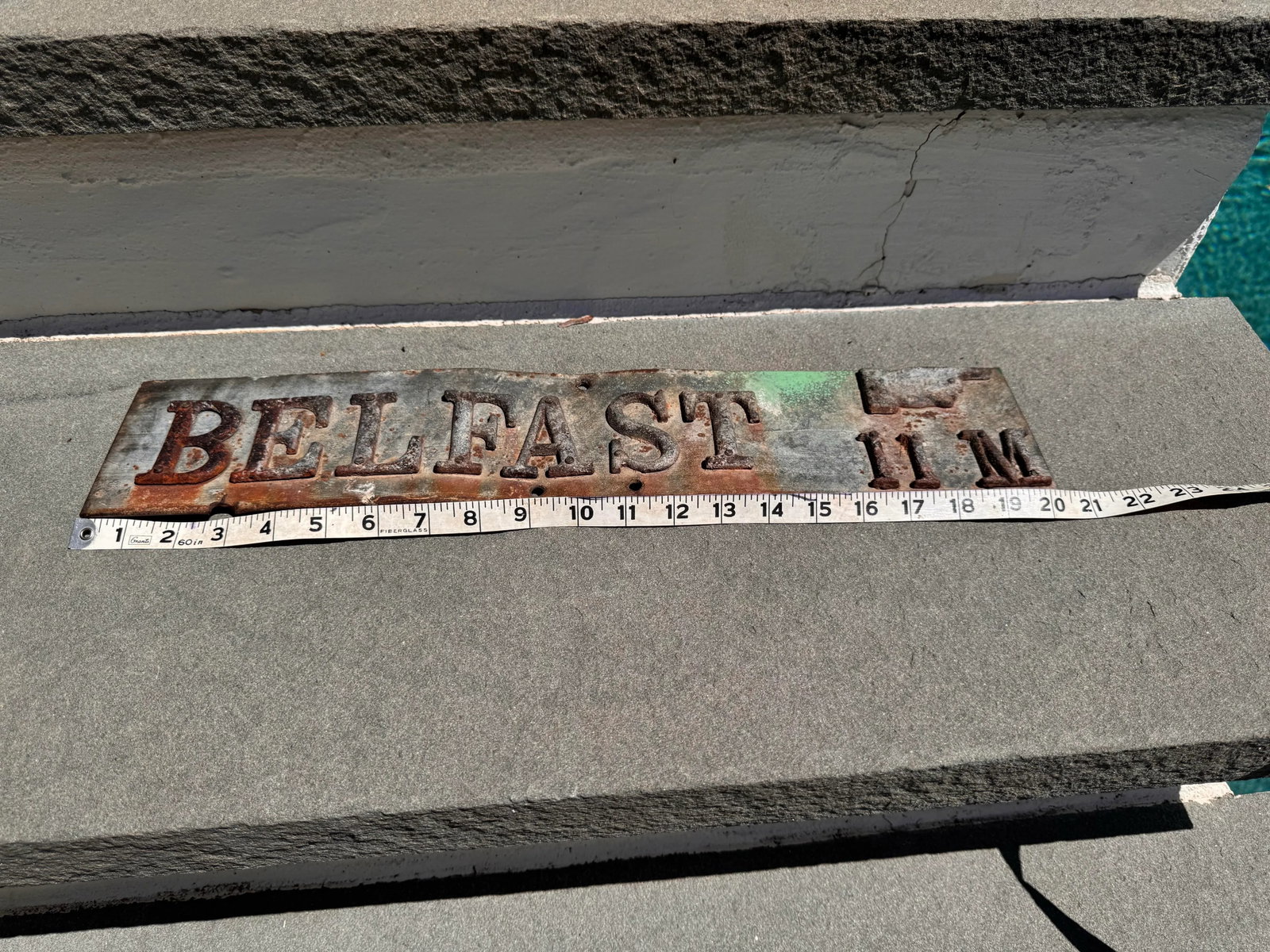 Antique Metal Road Sign to Belfast - 5