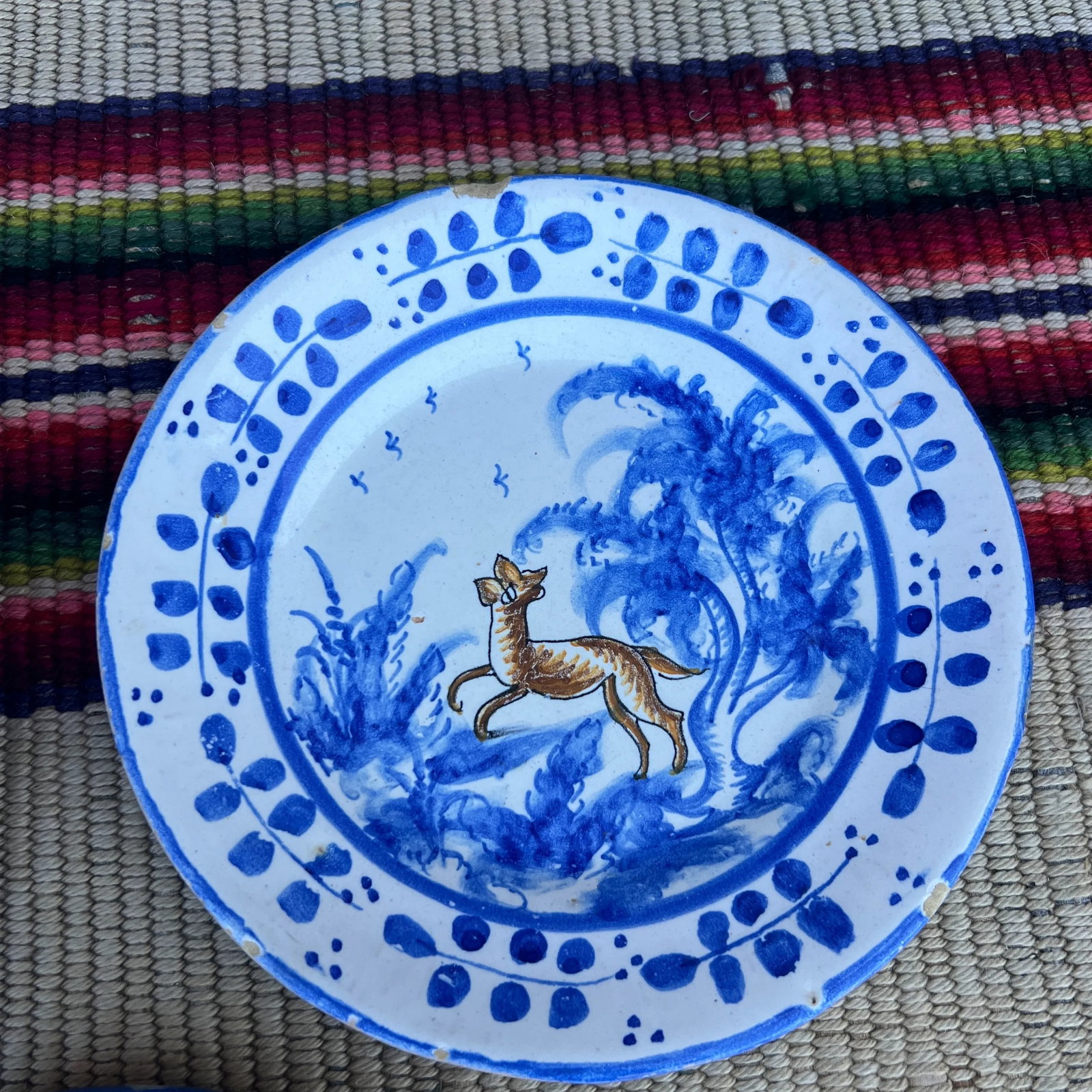 Circa 1970s Vintage EspaÃ±a Talavera Polychrome Decorated Plates- Set of 6 - 4