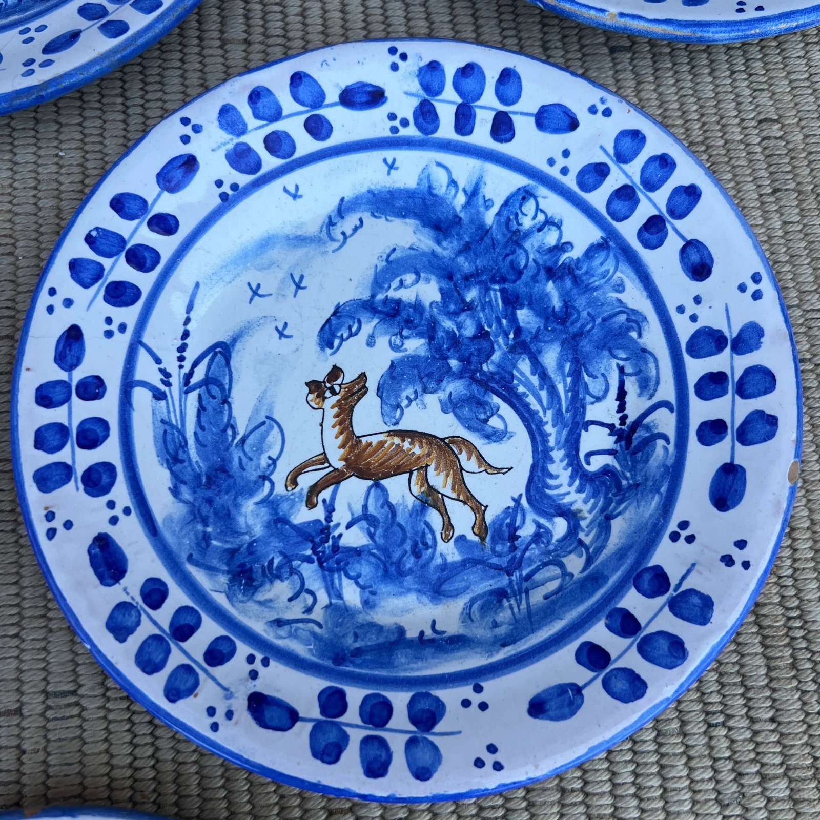 Circa 1970s Vintage EspaÃ±a Talavera Polychrome Decorated Plates- Set of 6 - 6