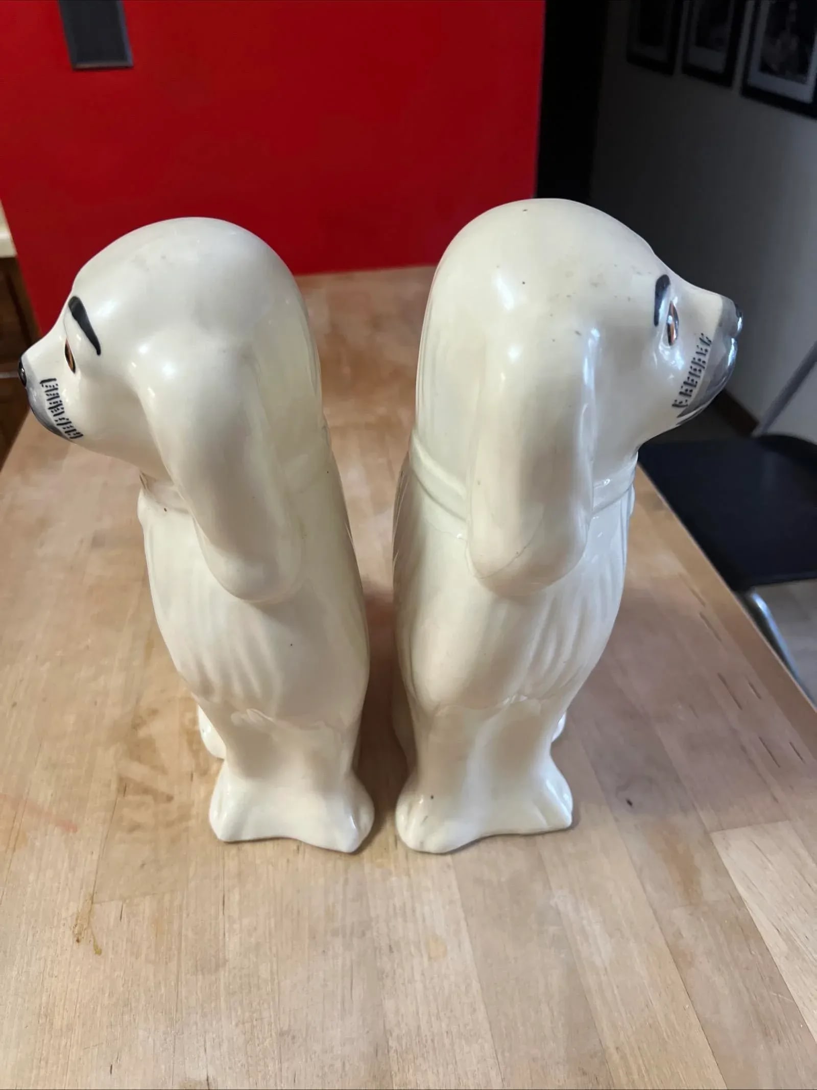 Pair of Vintage Decorated Staffordshire Dogs, Circa 1930's - 2