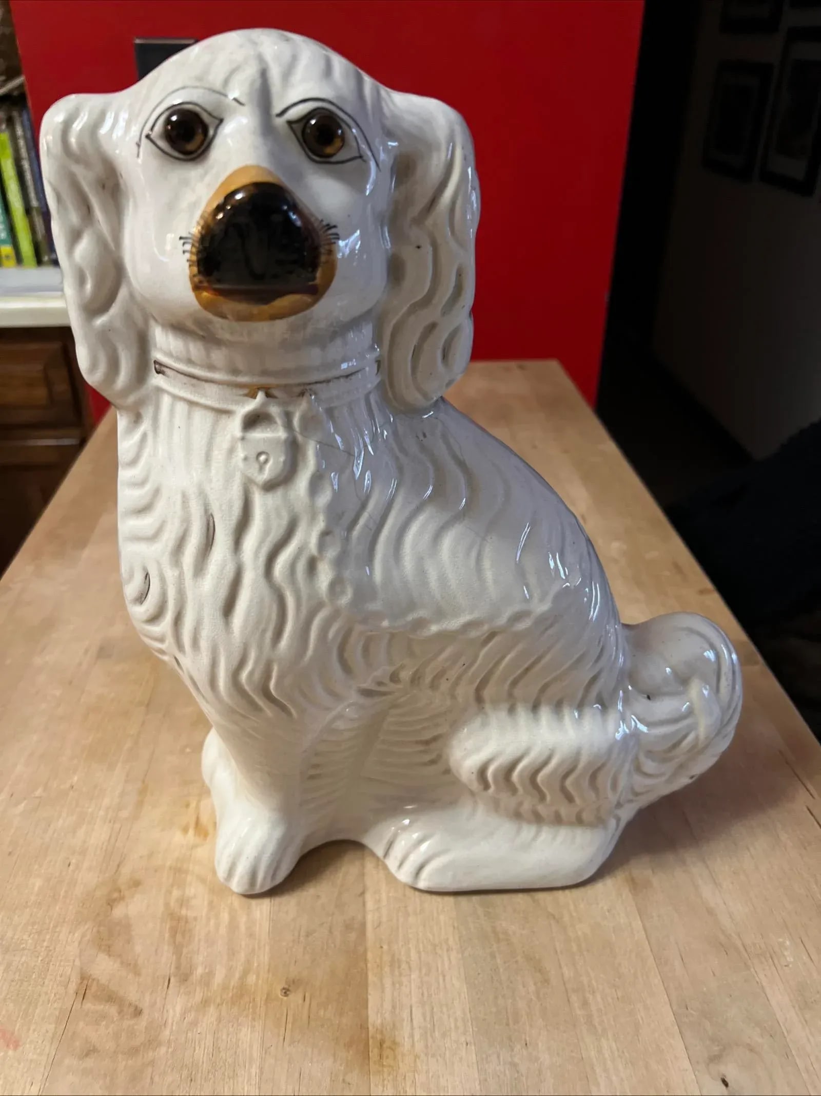 Antique Decorated Staffordshire Spaniel Dog, Circa 1860's - 14