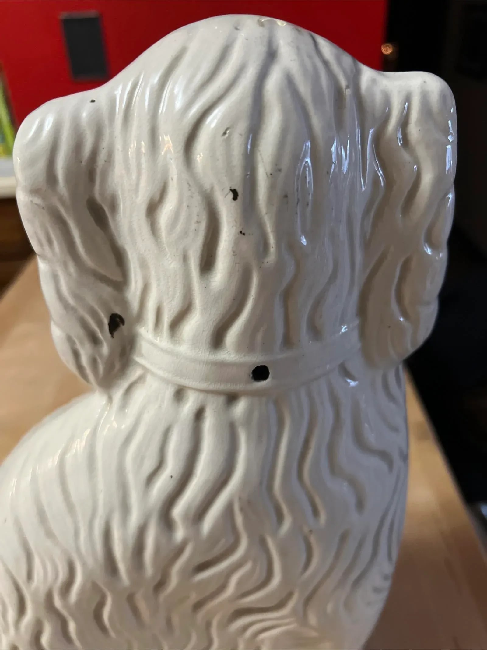 Antique Decorated Staffordshire Spaniel Dog, Circa 1860's - 7