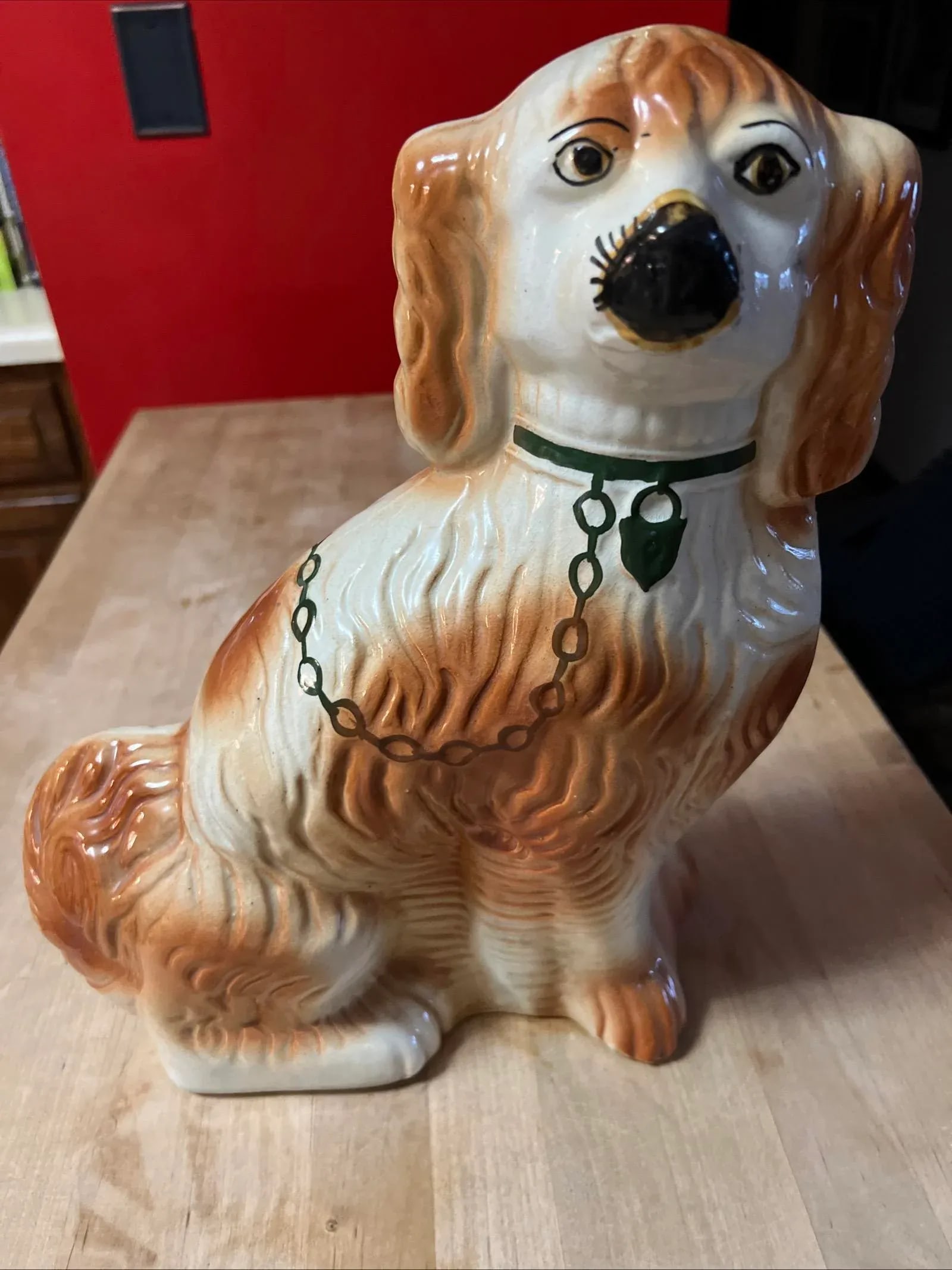 Antique Decorated Staffordshire Spaniel Dog, Circa 1860's - 4
