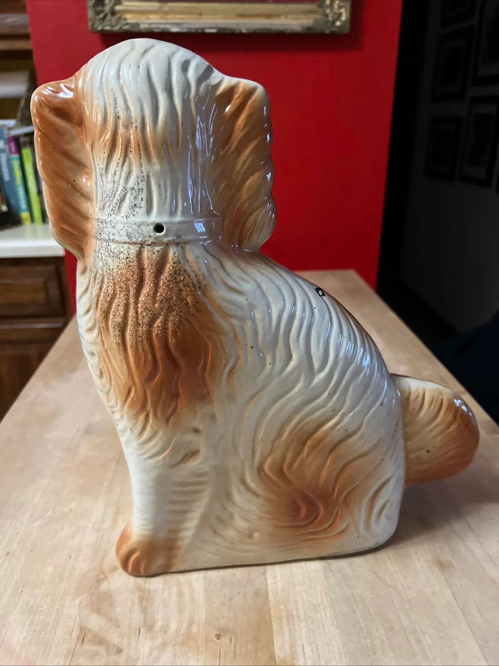 Antique Decorated Staffordshire Spaniel Dog, Circa 1860's - 5