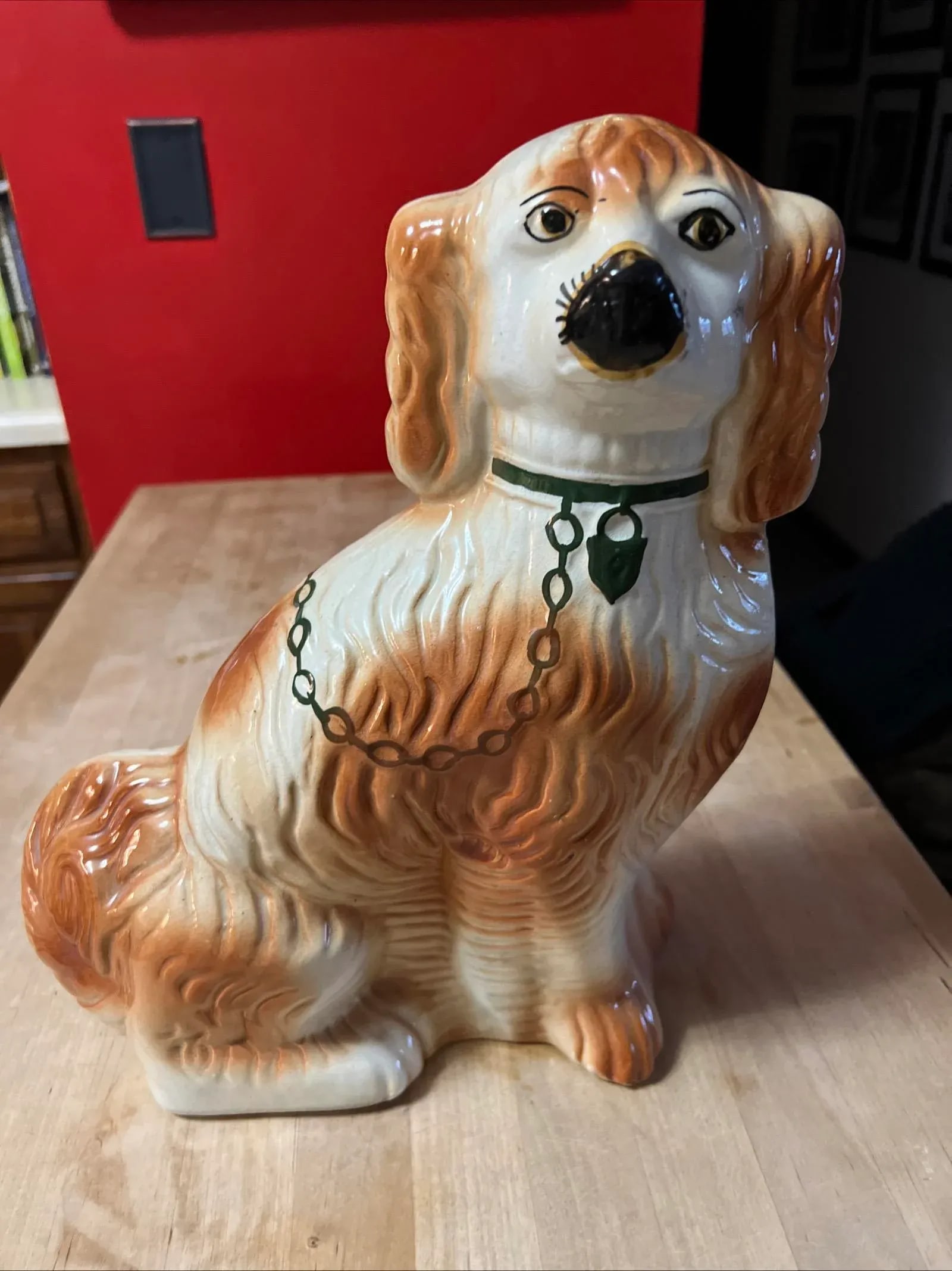 Antique Decorated Staffordshire Spaniel Dog, Circa 1860's - 6