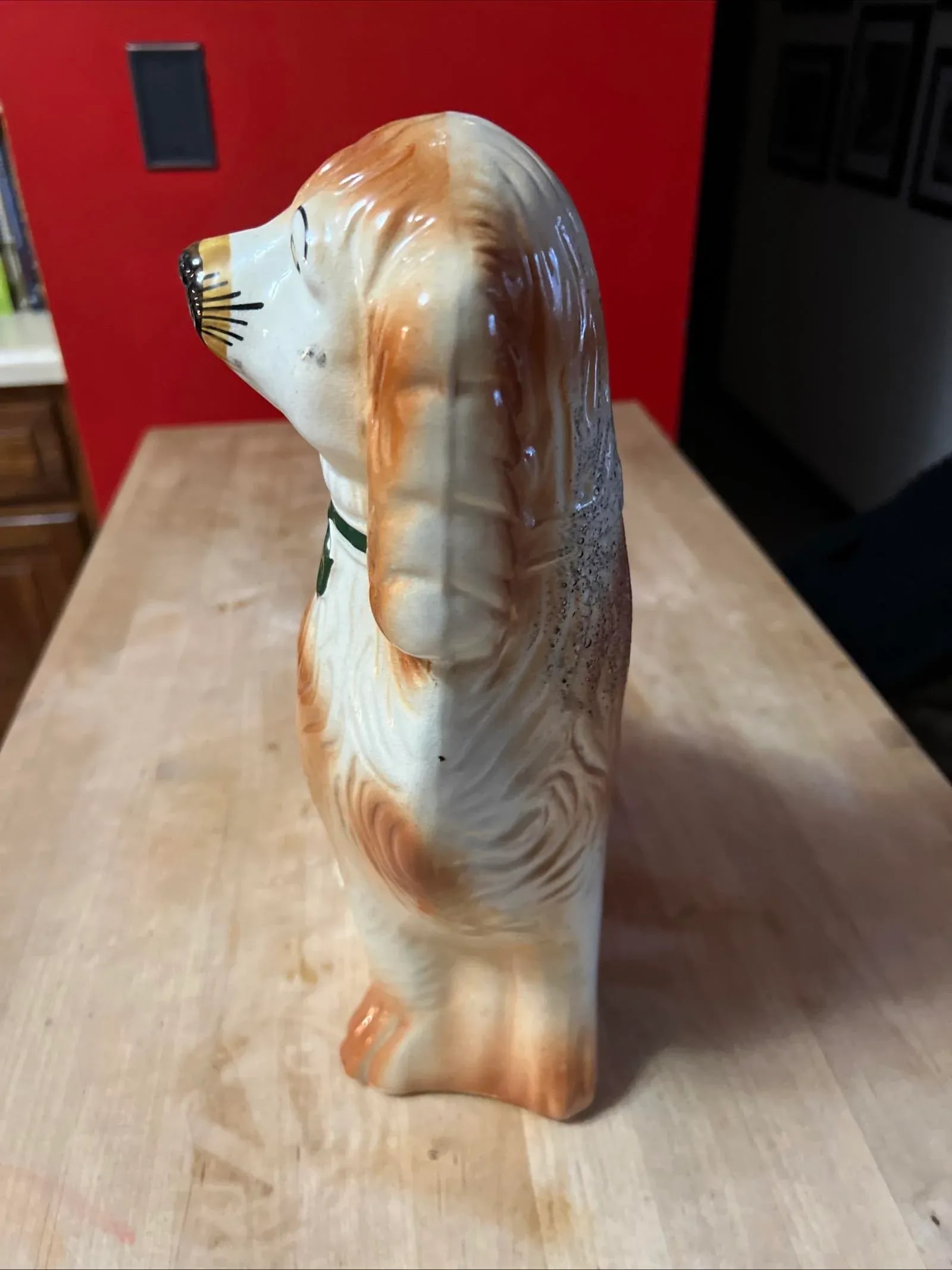 Antique Decorated Staffordshire Spaniel Dog, Circa 1860's - 9
