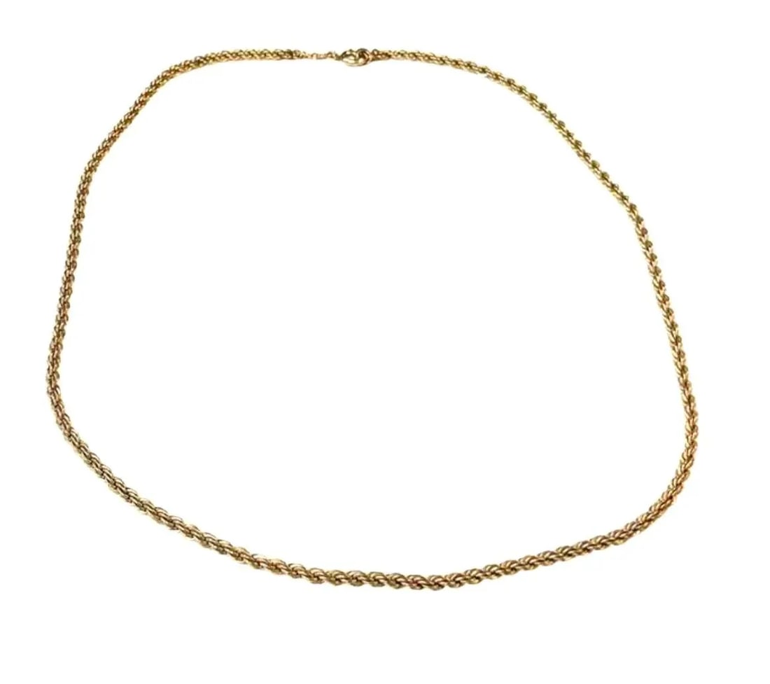 14k Yellow Gold Twisted Rope Chain Necklace, 18 Inches - 4