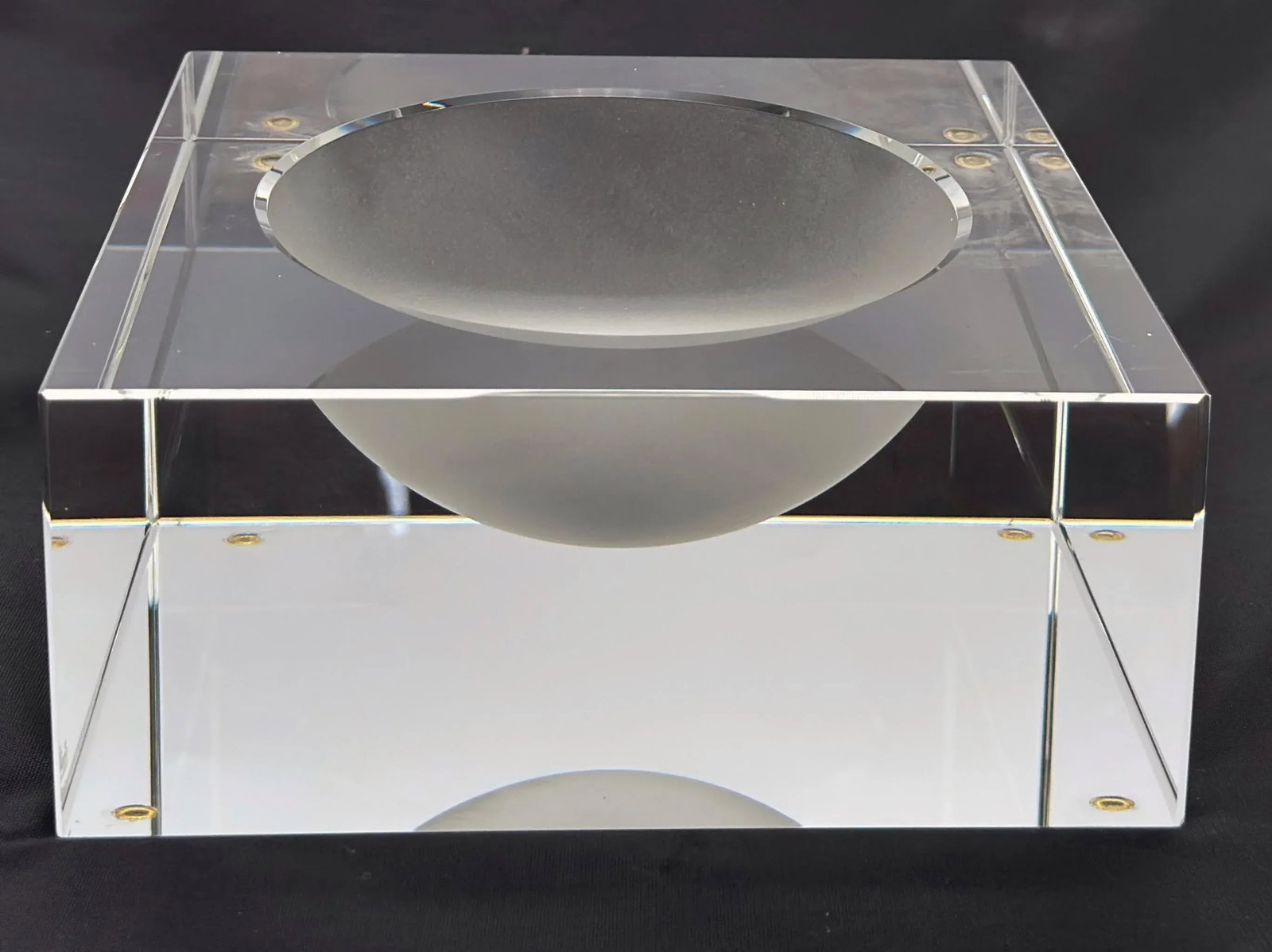 Rosenthal Studio-Line Frosted & Clear Crystal Cube Ashtray or Vide-Poche, 1970s - 7