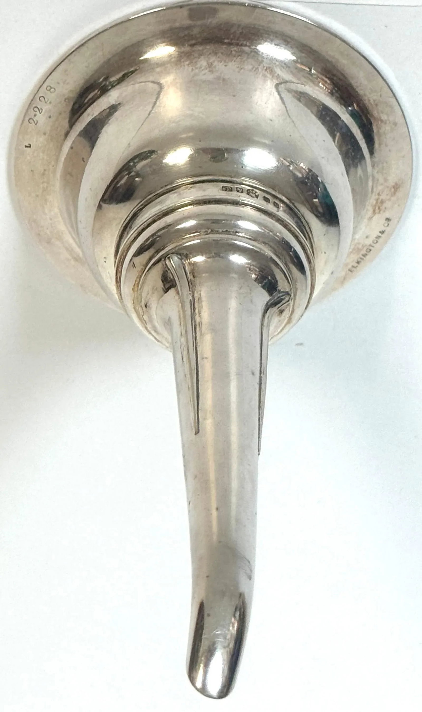 Victorian Elkington & Co. Electroplated Wine Funnel with Gilt Bowl, Dated 1853 - 7