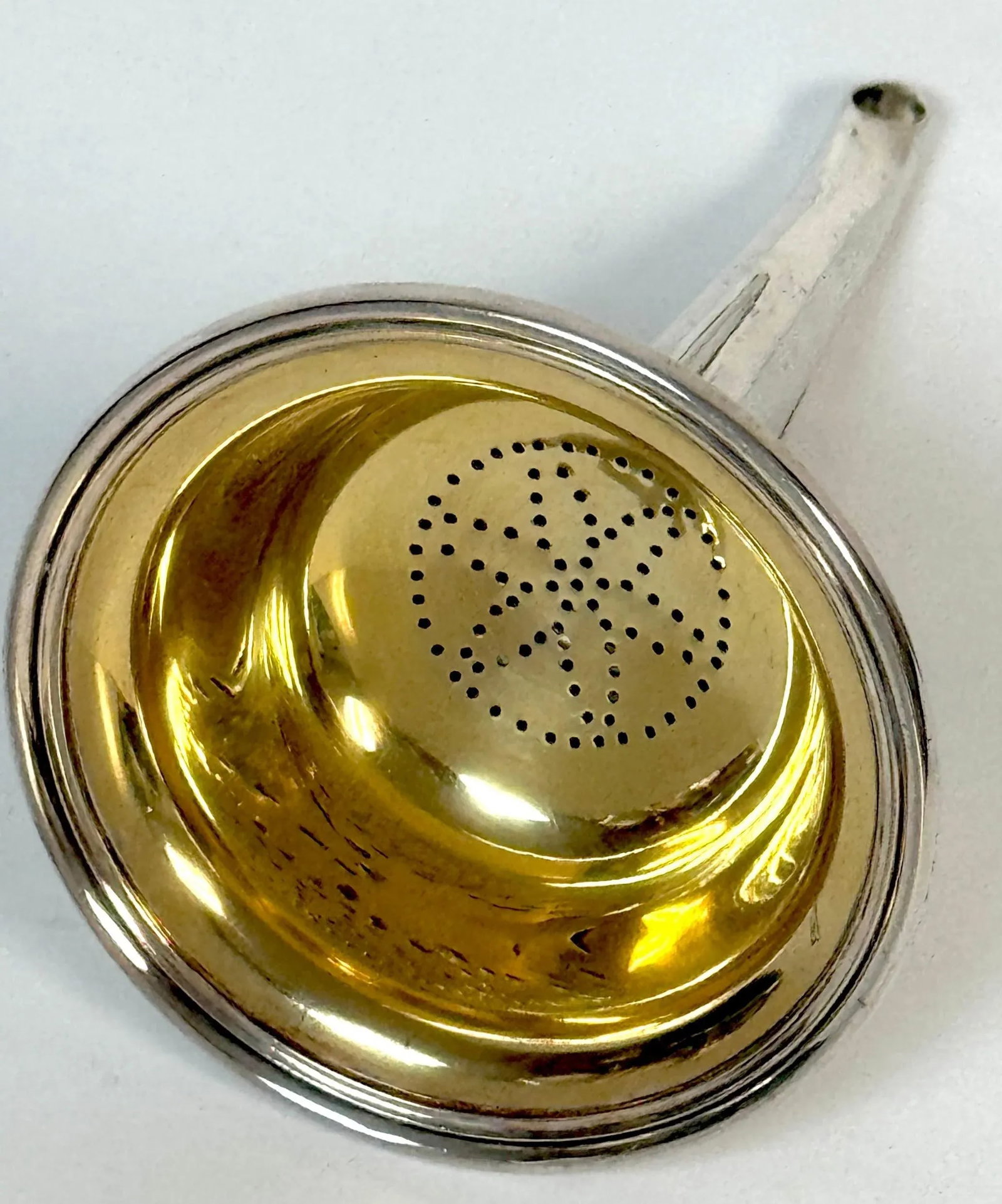 Victorian Elkington & Co. Electroplated Wine Funnel with Gilt Bowl, Dated 1853 - 9