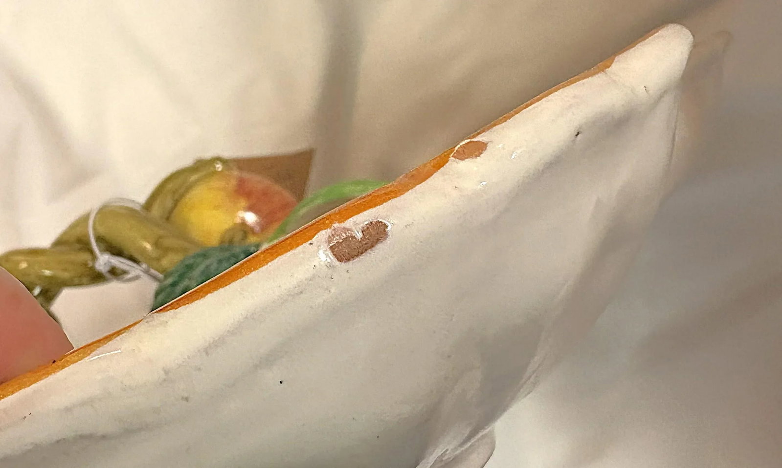 Vintage Italian Ceramic Majolica Hand Painted Separated Dish With Handle - 16