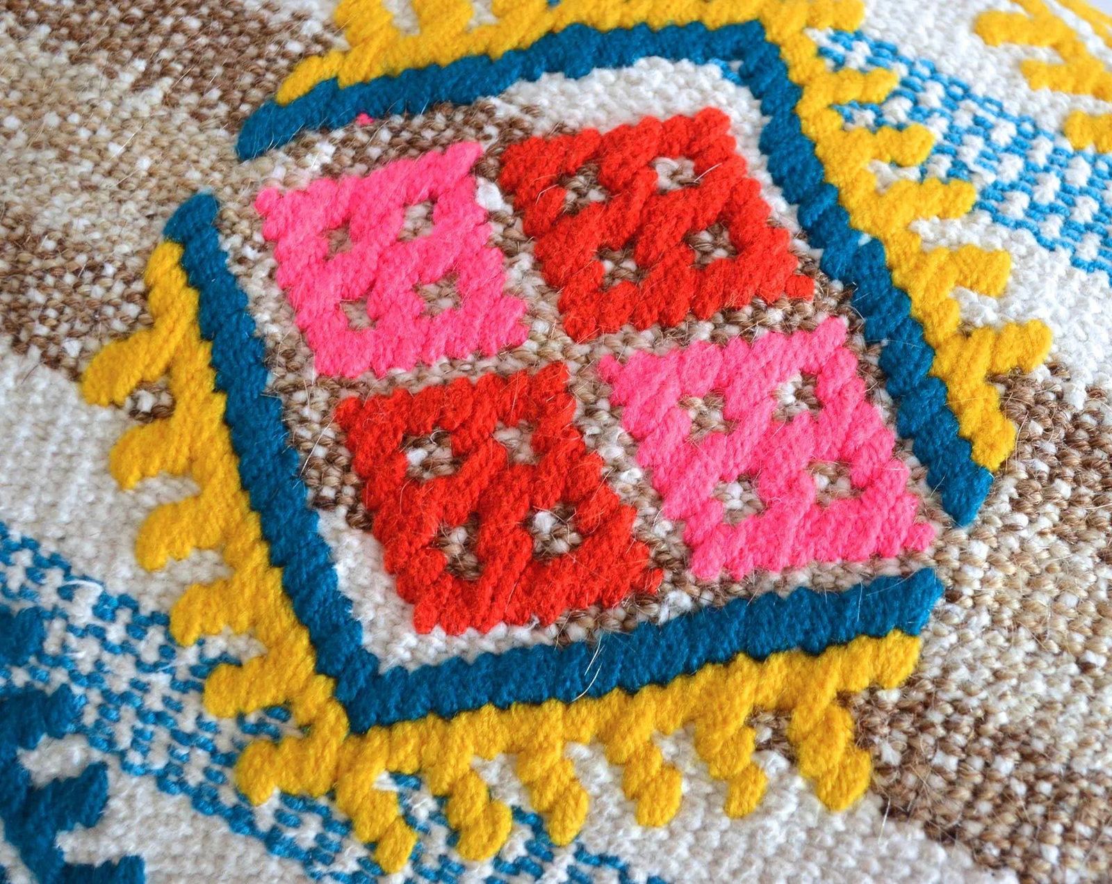 1970s Turkish Kilim Lumbar Pillow Cover Handmade Wedding Pillow 13" X 48" - 7