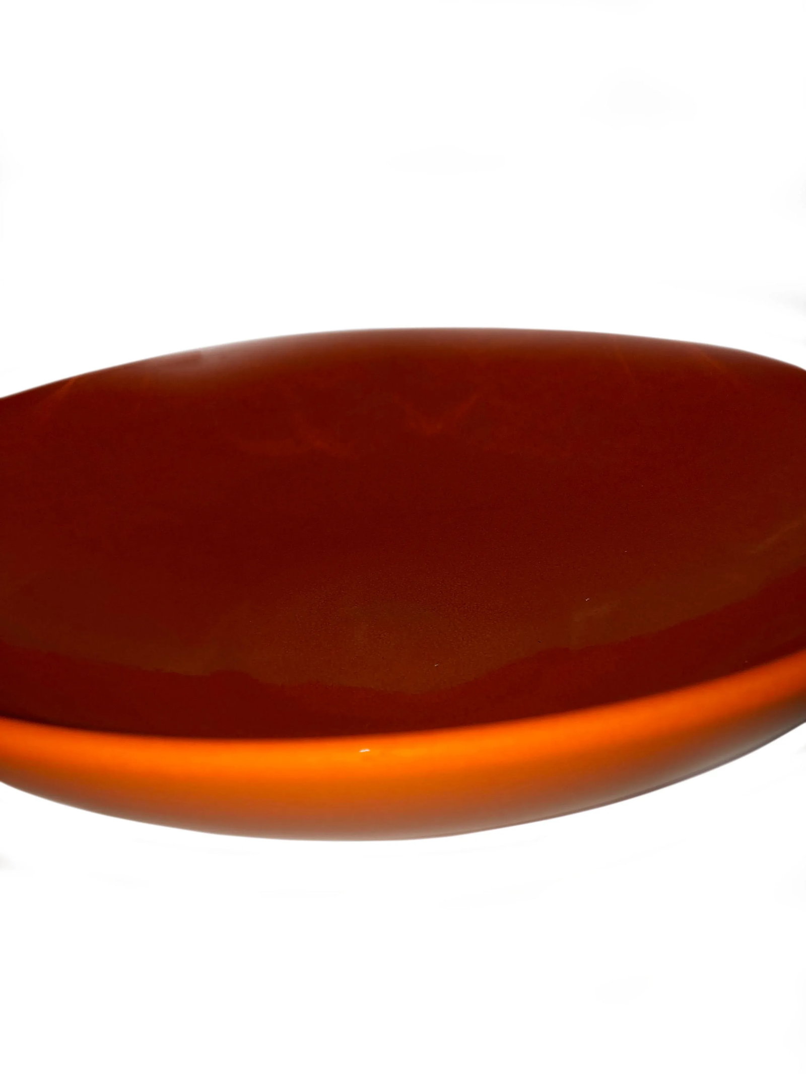 Vintage West German Pottery Orange Bowl - 3