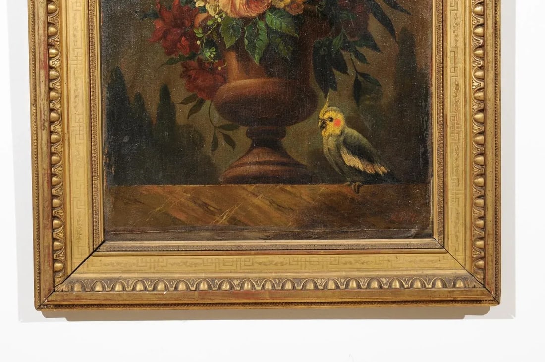 18th Century French Floral Still Life Oil Painting, Framed - 5