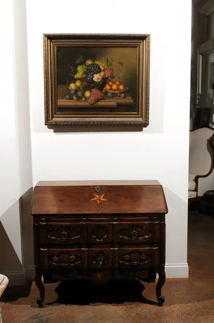 French 19th Century Framed Oil on Canvas Still-Life Painting Depicting Fruits - 4