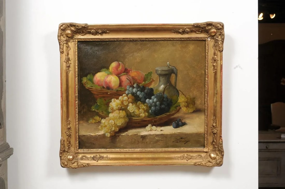 Mid 19th Century Italian Fruit Still Life Oil Painting, Framed - 2