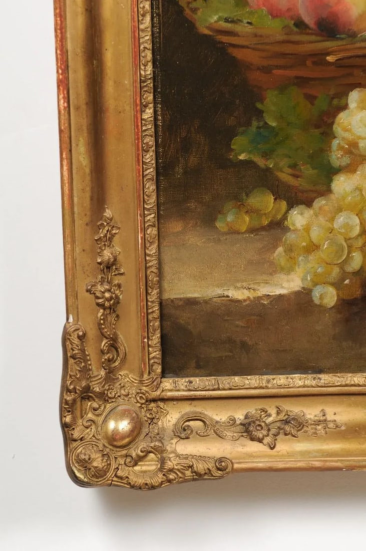 Mid 19th Century Italian Fruit Still Life Oil Painting, Framed - 7