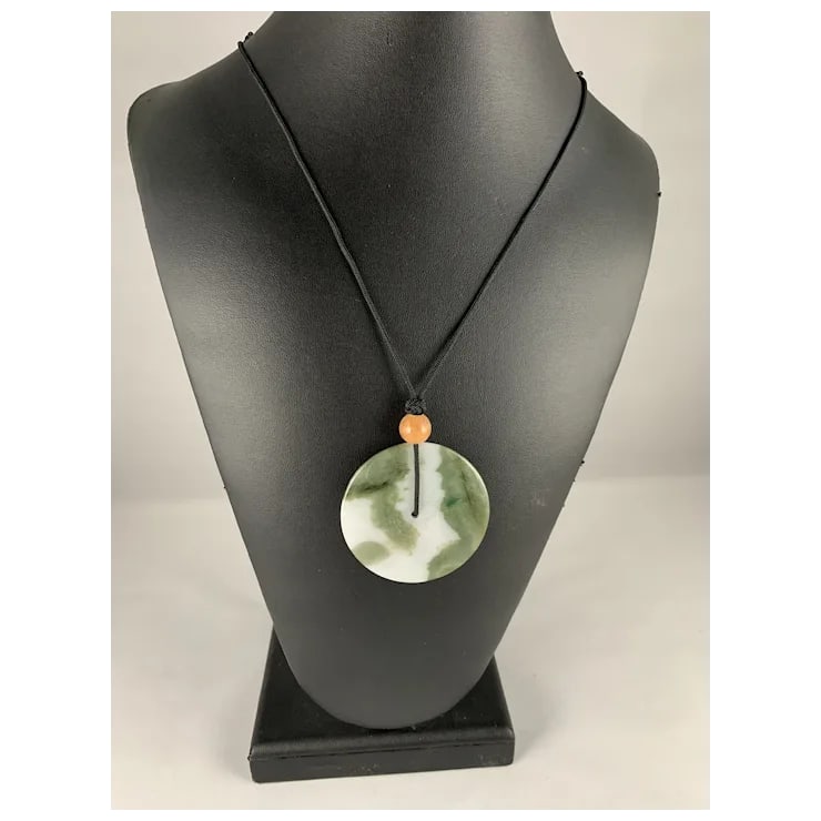 Late 20th Century Large Jade Donut Pendant - 2