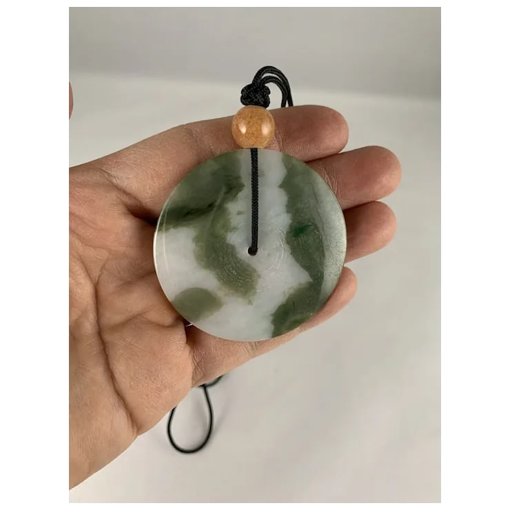 Late 20th Century Large Jade Donut Pendant - 7