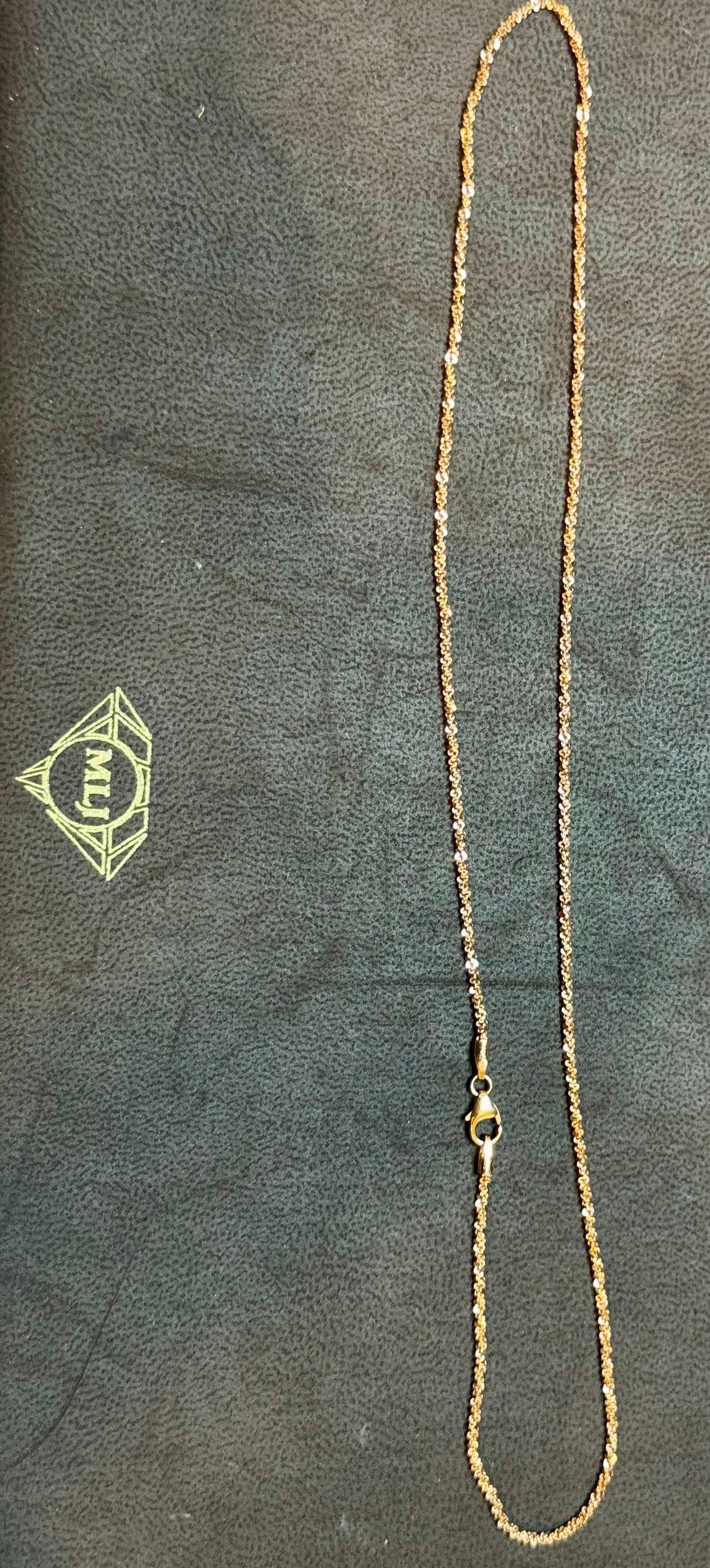14k Gold Fancy Diamond Cut Italian Rose Gold Chain, 18" Long - 5