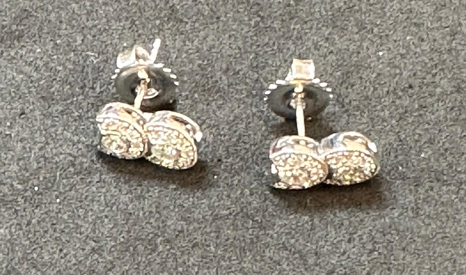 1 Carat, Cluster Stud Earrings 14 Karat White Gold Post Back, Great Value - 3