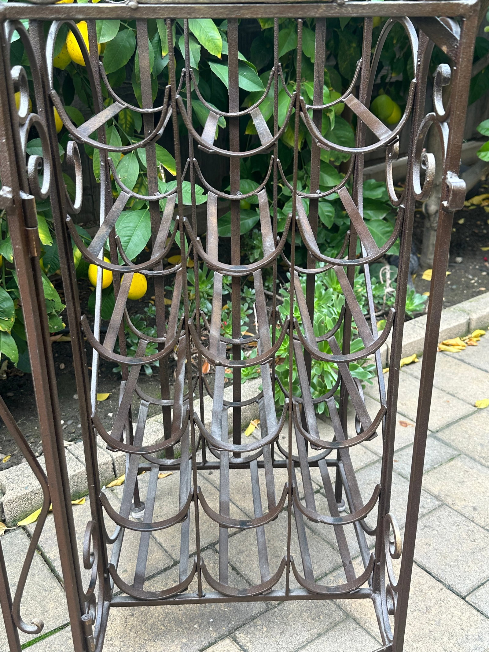 Spanish Revival Vintage Wrought Iron"Cage Shape"Wine Rack - 6