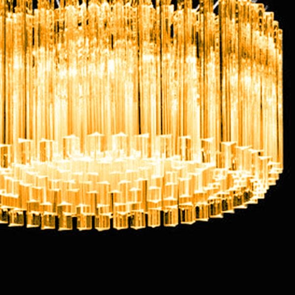 Mid-Century Modern Italian Amber Triedro "Concava" Chandelier - 2