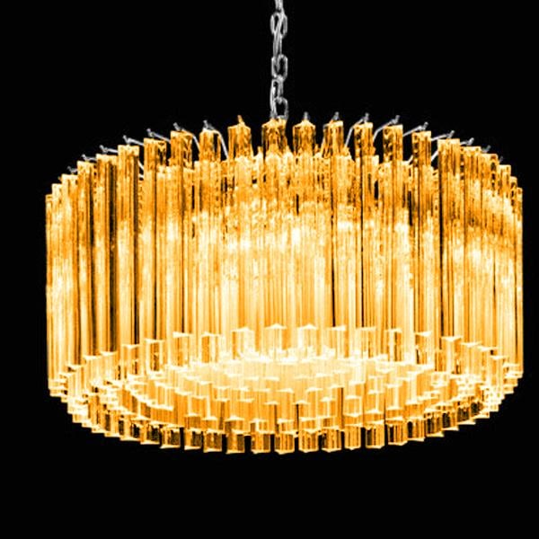 Mid-Century Modern Italian Amber Triedro "Concava" Chandelier - 4