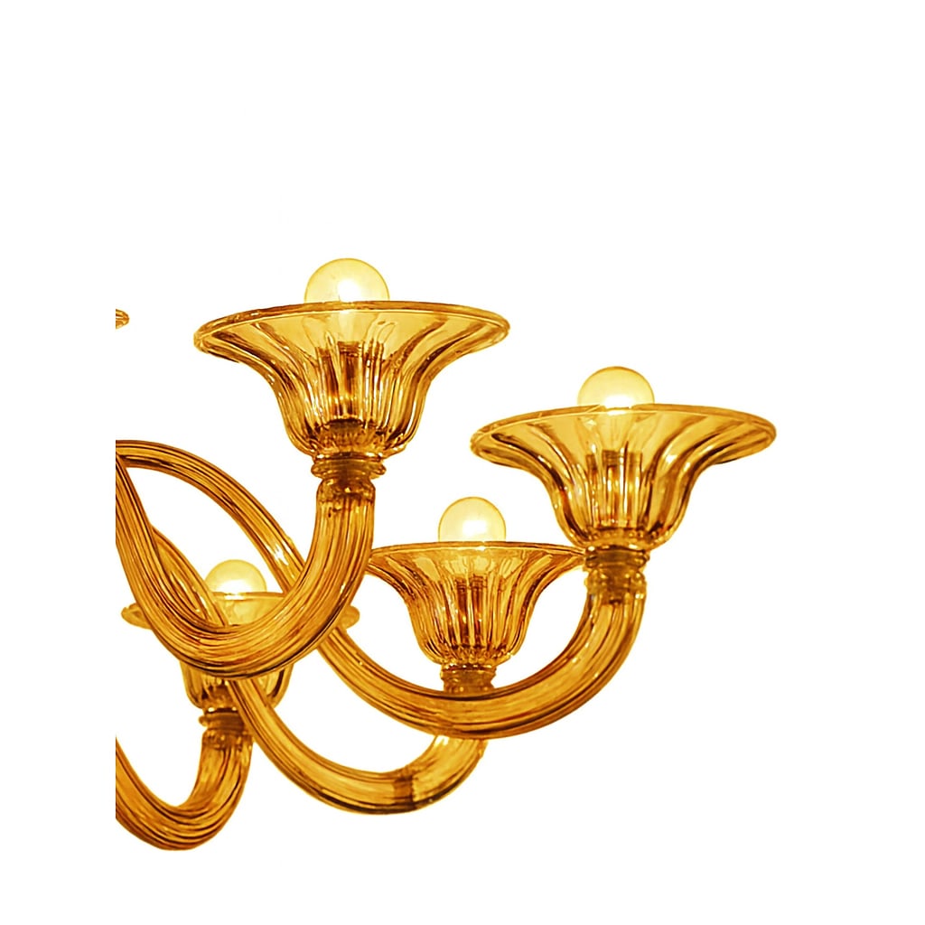 Italian Contemporary Modern Elegant "Rigadin" Murano Glass Chandelier - 2