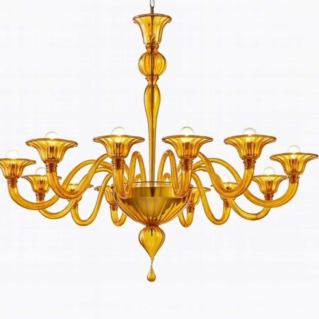 Italian Contemporary Modern Elegant "Rigadin" Murano Glass Chandelier - 3