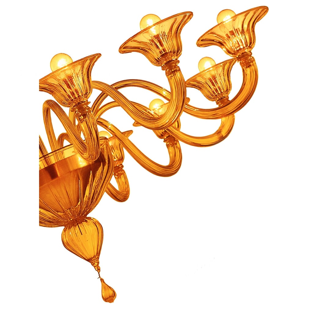 Italian Contemporary Modern Elegant "Rigadin" Murano Glass Chandelier - 4