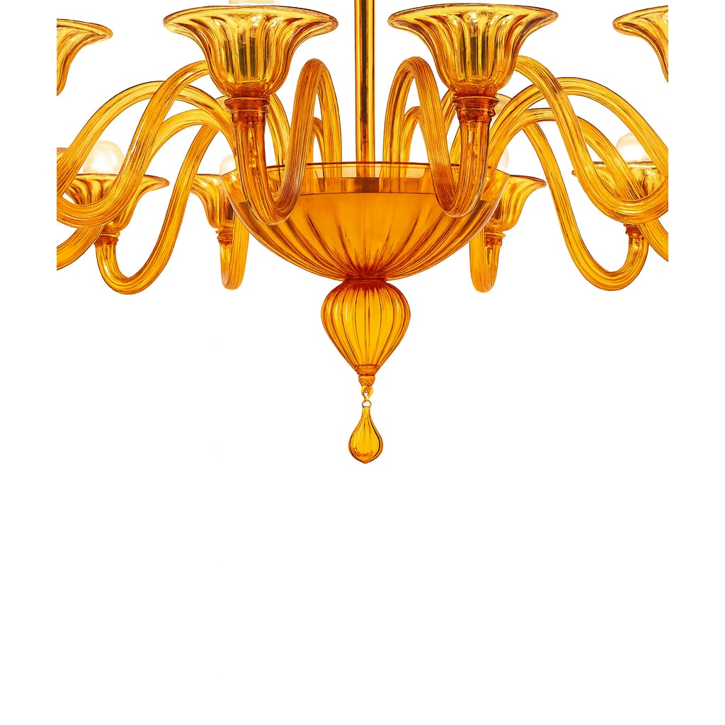 Italian Contemporary Modern Elegant "Rigadin" Murano Glass Chandelier - 5