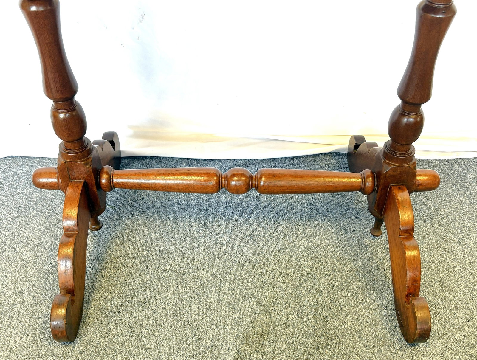Antique Hand Made Campaign Style Oval Wood Table - 6