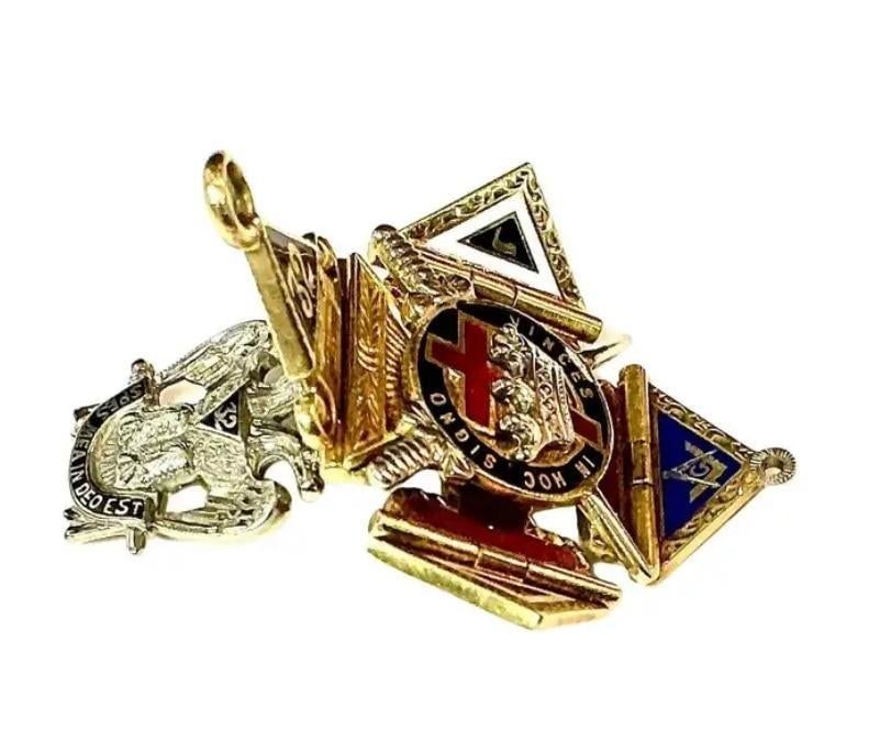 Vintage Masonic Knights Templar Fob Pendant - 8
