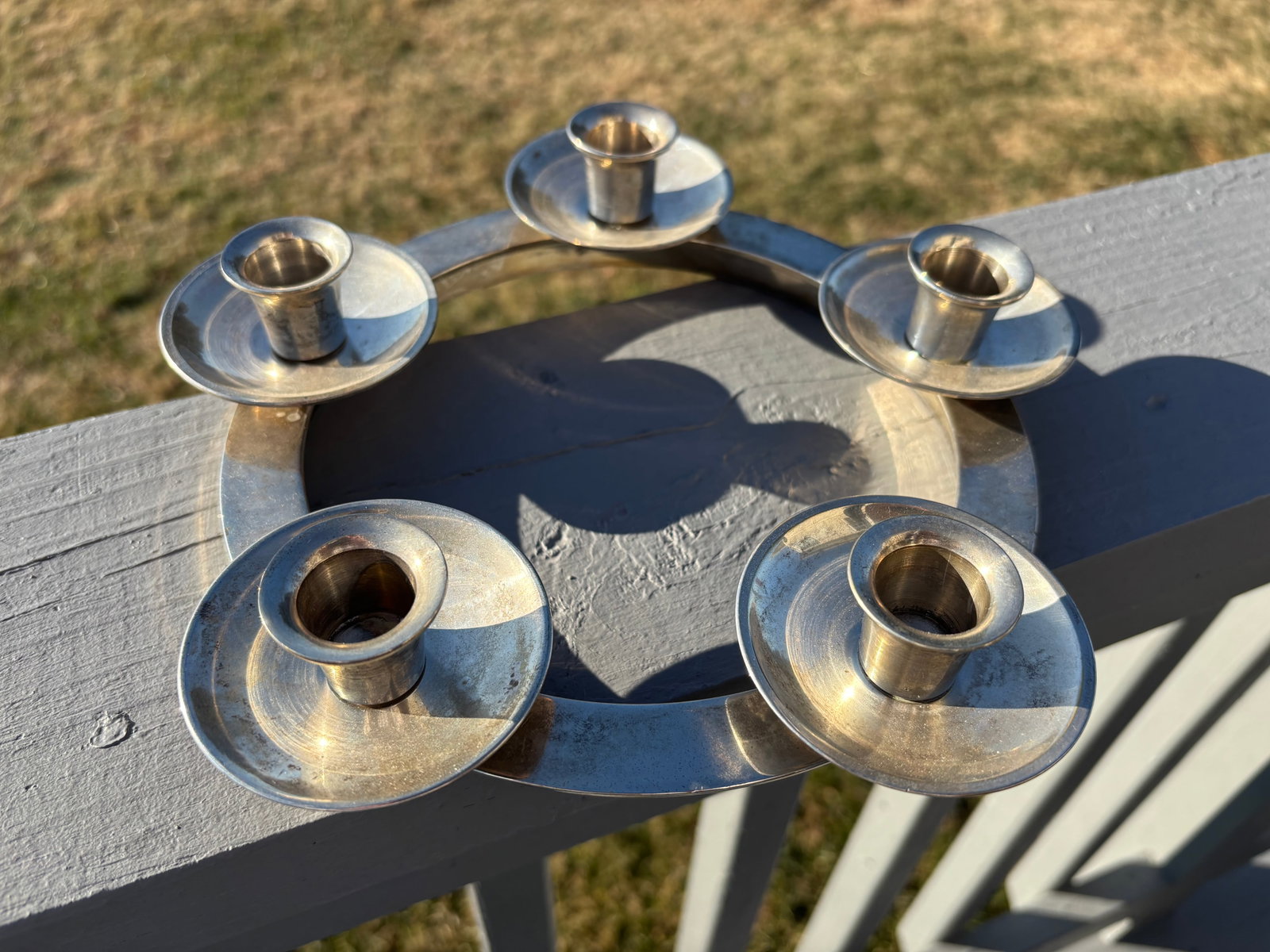 Mid 20th C. English Heavy Silver Plate Centerpiece Candelabra - A Pair - 6