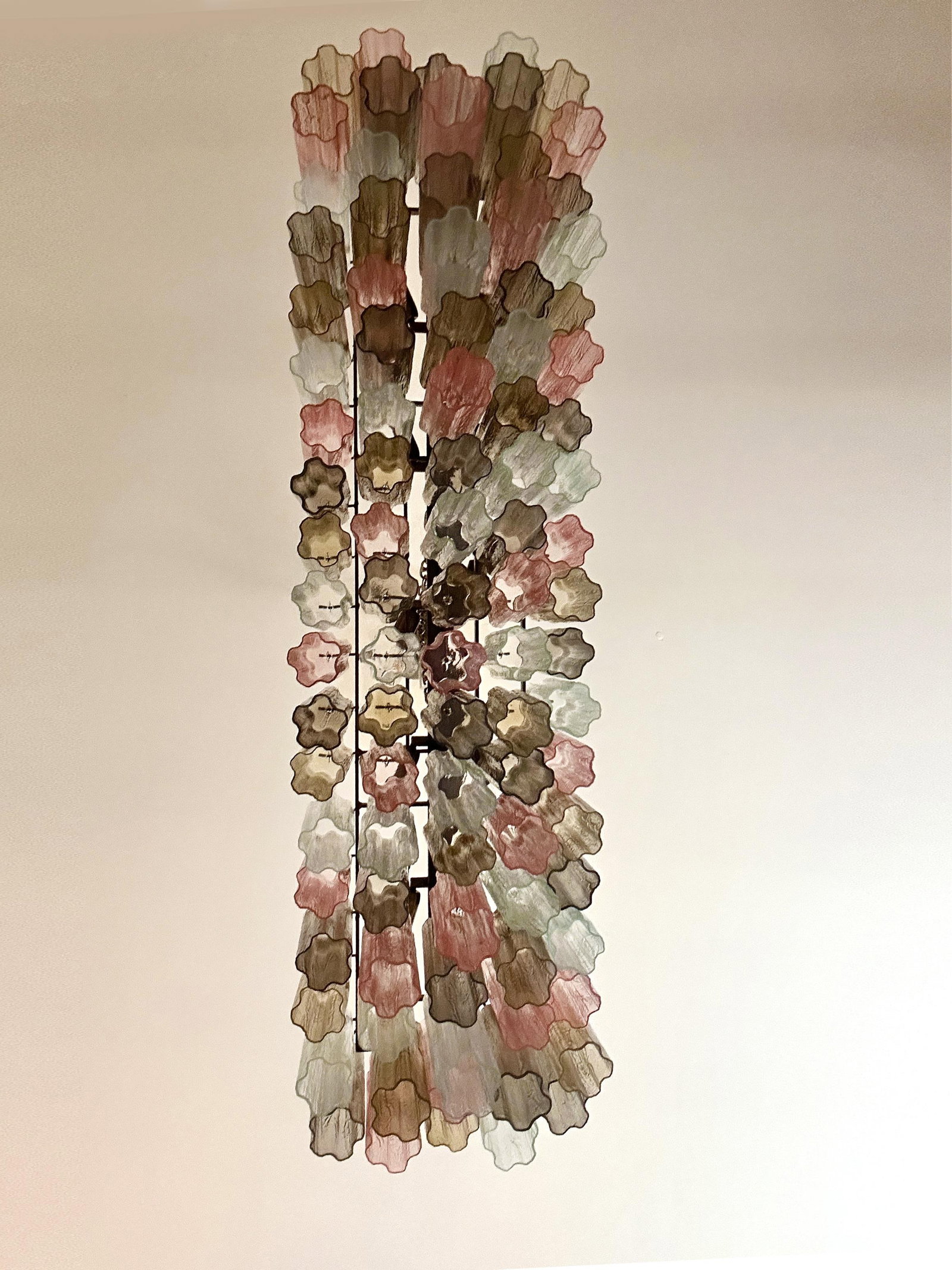 Contemporary Huge Rectangular "Tronchi" Murano Glass Burnished Chandelier - 2