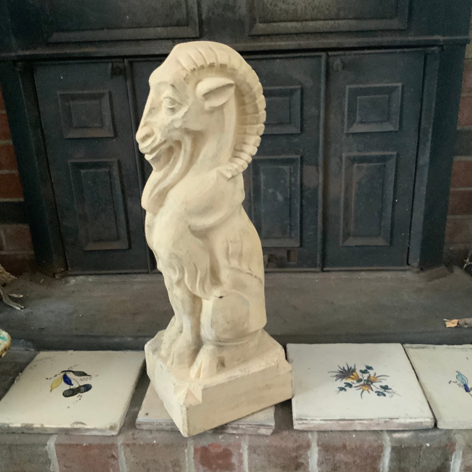 Early 20th Century Royal Daulton Stoneware Garden Figure of a Goat. - 2