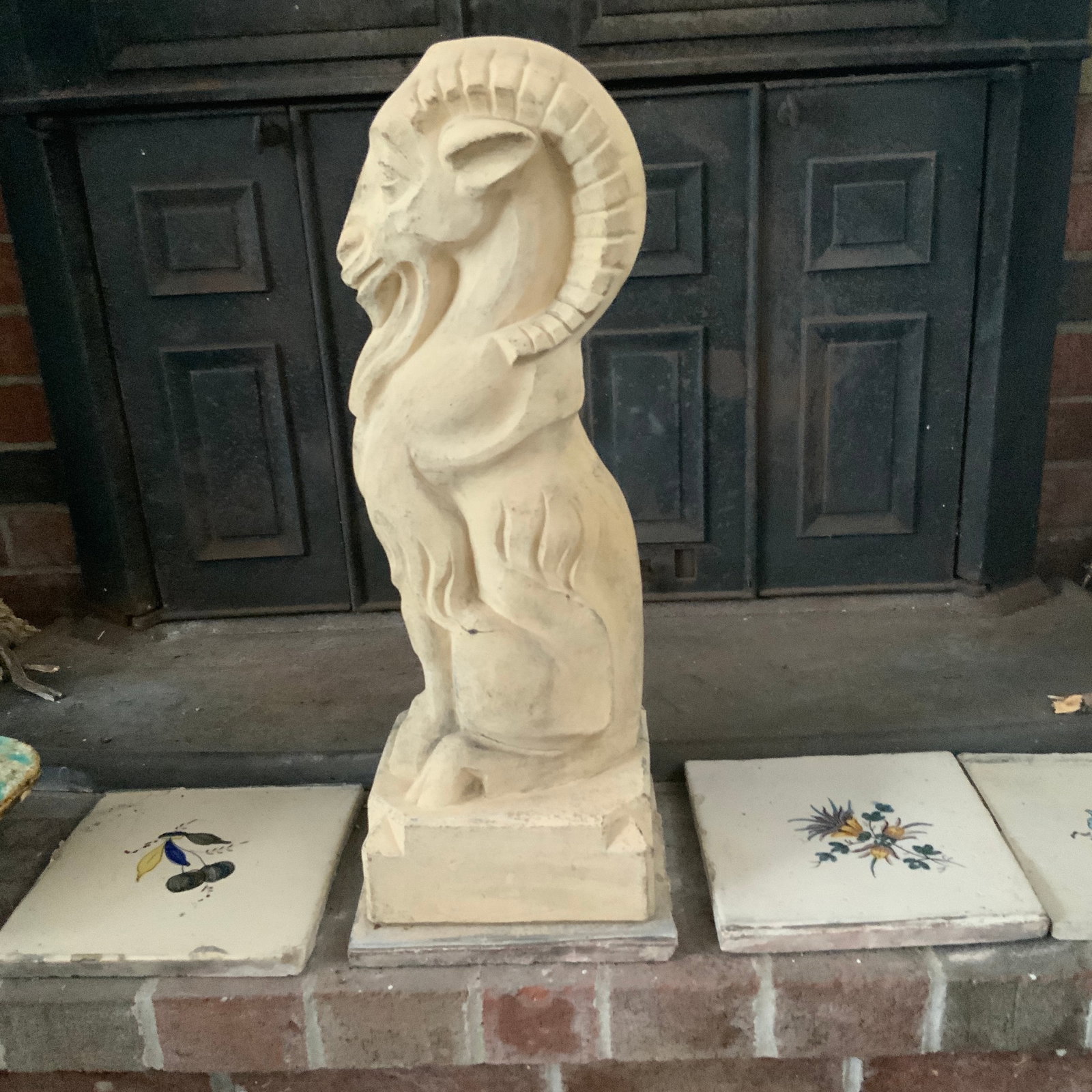 Early 20th Century Royal Daulton Stoneware Garden Figure of a Goat. - 6