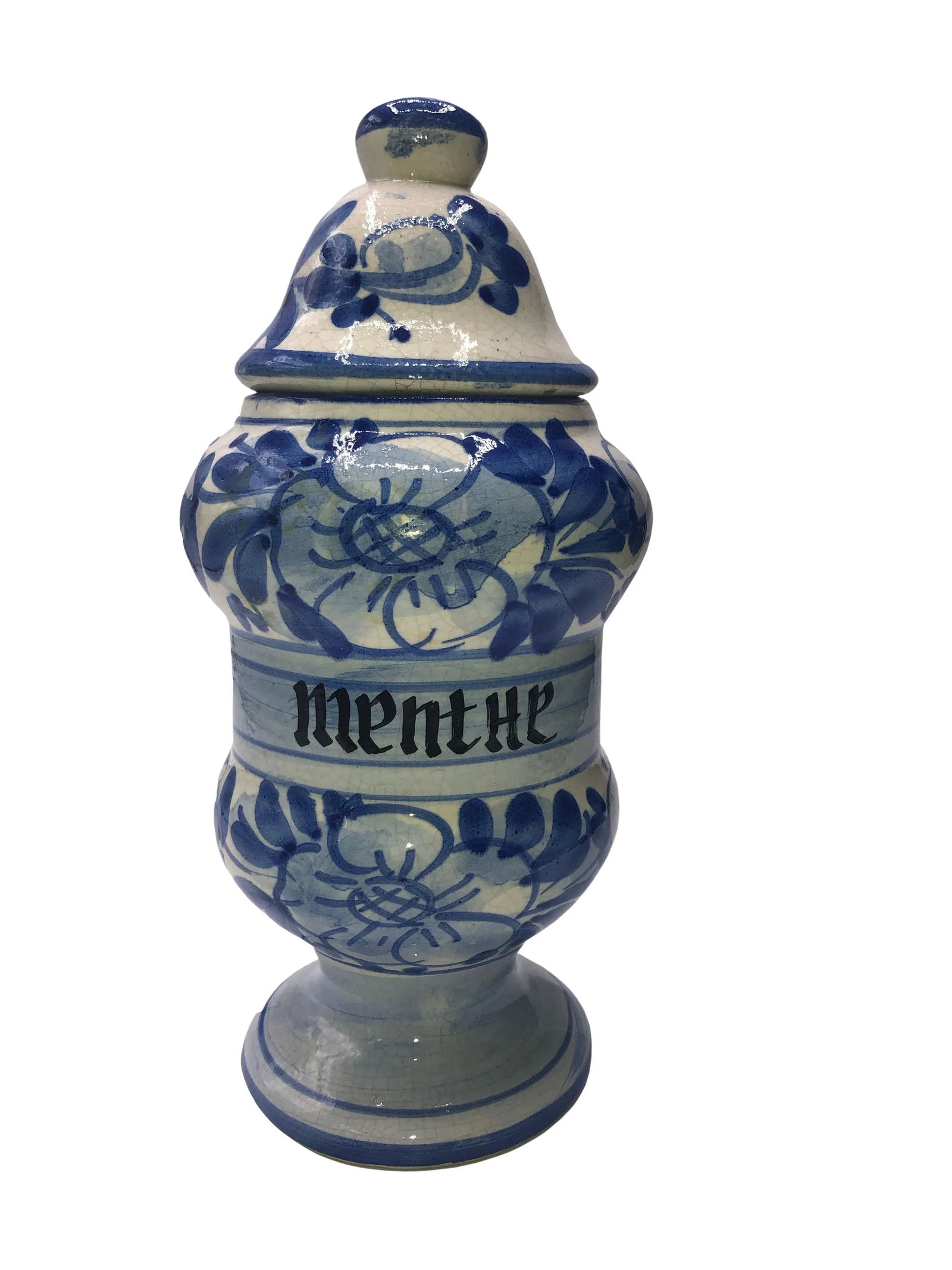 Vintage French Quimper Apothecary Jar - 7