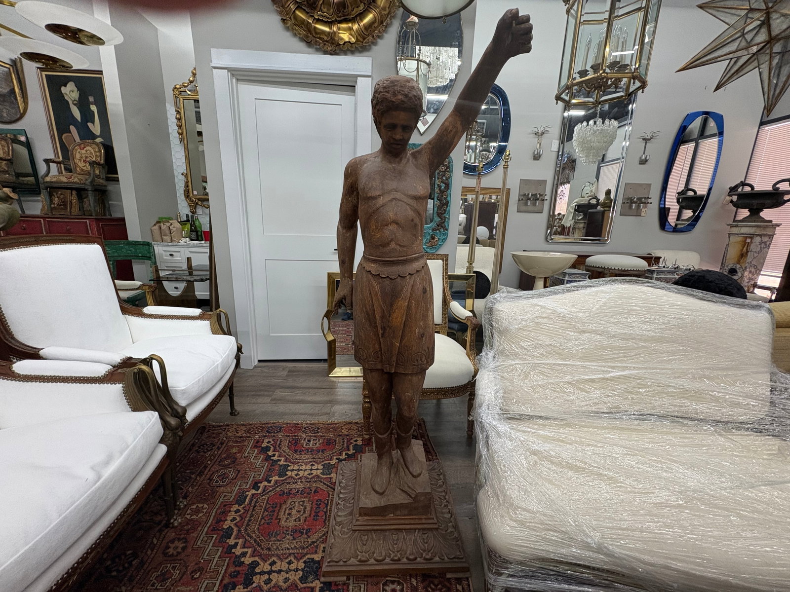 Early 20th Century Italian Carved Male Sculpture - 2